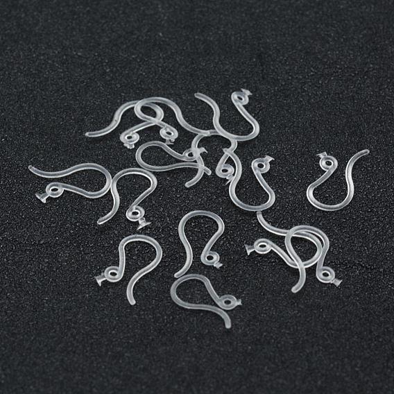 Crochets de boucle d'oreille en plastique écologiques, fil d'oreille, avec boucle horizontale