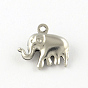 Elephant 201 Stainless Steel Charm Pendants, Smooth Surface, Hollow, Hollow, 14.5x15x5mm, Hole: 1.5mm