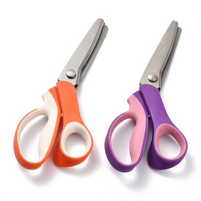 201 Stainless Steel Pinking Shears, Serrated Scalloped Scissors, with Plastic Handle, for Sewing, Craft, Dressmaking