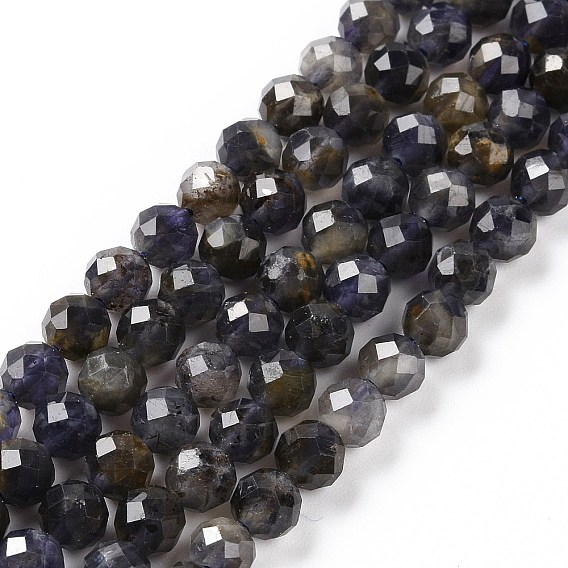 Perlas naturales iolite hebras, facetados, rondo