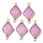 Natural & Synthetic Gemstone Links Connectors, with Edge Light Gold Plated Brass Findings, Faceted, Rhombus