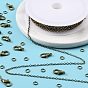Kit de fabricación de joyas de cadena de cable de latón diy 3m, con anillos abiertos de hierro 30pcs con cierres de pinza de langosta de aleación de zinc 10pcs