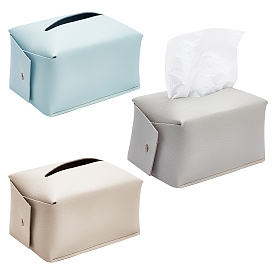 Chgcraft 3 pcs 3 couleurs sacs de rangement pliables en tissu imitation cuir pvc, rectangle, organisateur de conteneur de cas de serviette en papier