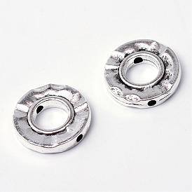 Perles cadres en alliage de style tibétain , anneau, sans plomb et sans cadmium, 15.9x2.9mm, Trou: 1.8mm, 6.9 mm de diamètre intérieur , environ205 pcs / 500 g