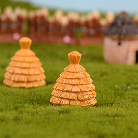 Mini Resin Haystack/Garlic Basket/Buckets, Dollhouse Garden Decorations