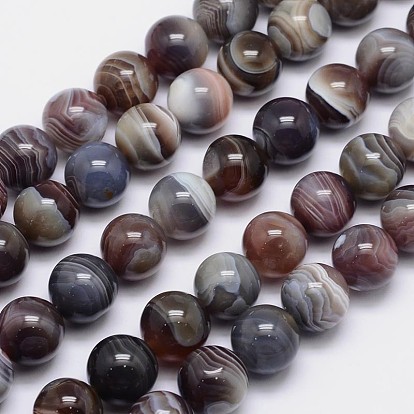 Botswana naturelle brins agate de perles rondes