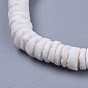 Glands de fil de coton bracelets de charme, avec perles coquillage et perles coquillage cauri, avec des sacs de paking de toile de jute