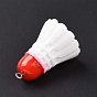 Sport Ball Theme Opaque Resin Pendants, Badminton Charms, with Platinum Plated Iron Loops