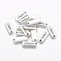 Tibetan Style Alloy Rectangle with Word Family Pendants, Cadmium Free & Lead Free, 8x21x2mm, Hole: 2mm, about 550pcs/1000g