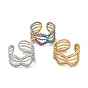 304 Stainless Steel Wave Open Cuff Ring for Women