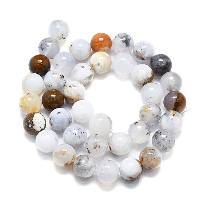 Natural White African Opal Beads Strands, Round