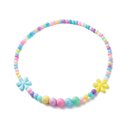 Flower Opaque Acrylic Stretch Kid Necklaces