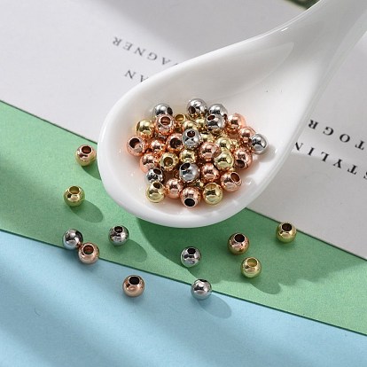 150 pcs 3 couleurs ensemble de perles d'espacement rondes en laiton