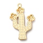 Plateados de oro colgantes de esmalte de aleación, con perla de imitación de plástico, encantos de cactus