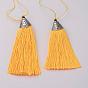 Nylon Tassels Big Pendant Decorations, with CCB Plastic, Antique Silver