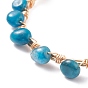 Bracelet tressé en perles de pierres précieuses naturelles, bijoux en fil de cuivre pour femmes, or et de lumière