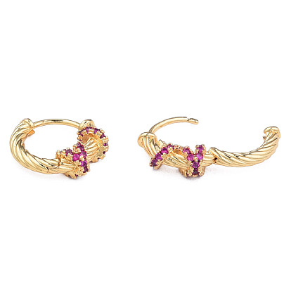 Массивные серьги-кольца с кубическим цирконием, золотые латунные украшения для женщин, без никеля 