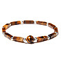Natural Tiger Eye Round Ball & Rectagnle Beaded Stretch Bracelet