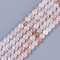 Natural Pink Aventurine Beads Strands, Faceted, Flat Round