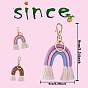 3Pcs Boho Rainbow Keychain Mini Macrame Rainbow Cute Keychain Weaving Rainbow Tassel Keychain for Women Girls
