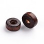 Natural Wood Beads, Lead Free, Dyed, Flat Round, 8x3.5mm, Hole: 3mm, about 5000pcs/1000g