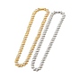 Clear Cubic Zirconia Oval Link Chain Necklace, Rack Plating Brass Jewelry for Women, Cadmium Free & Lead Free
