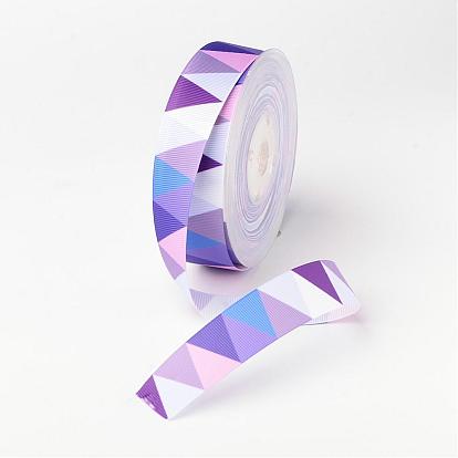 Triangle Pattern Polyester Grosgrain Ribbon, for DIY Craft Decoration, 1 inch(25mm), about 100yards/roll(91.44m/roll)