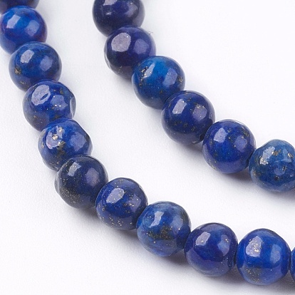 Lapis naturels teints brins de perles lazuli, ronde