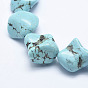 Natural Magnesite Beads Strands, Dyed & Heated, Nuggets