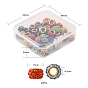 40Pcs Polymer Clay Rhinestone European Beads, with Golden Tone Brass Double Cores, Large Hole Beads, Rondelle