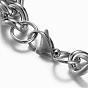 304 Stainless Steel Curb Chain Bracelets, with Lobster Claw Clasps