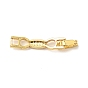 Bowknot Rack Plating Brass Clear Cubic Zirconia Watch Band Clasps, Cadmium Free & Lead Free, Long-Lasting Plated