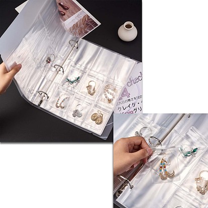 Libro de almacenamiento de joyas transparente, con 312 ranuras y 120 piezas bolsas transparentes con cierre de cremallera, Organizador de almacenamiento de joyas anti oxidación de pvc para anillos, collares, pulseras, pendientes, cuentas de joyería