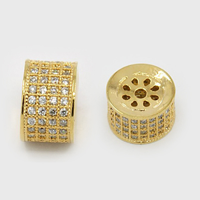 Micro en laiton pavent des perles cubes de zircone, creux, colonne