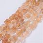 Raw Rough Natural Citrine Bead Strands, Nuggets
