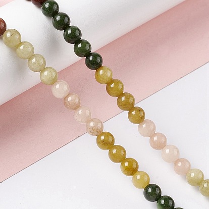 Chapelets de perles en jade naturel, teint, ronde