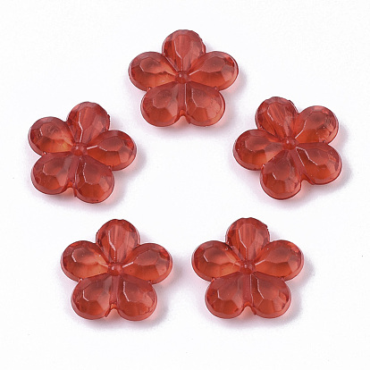 Transparent Faceted Acrylic Beads, Flower