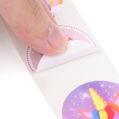 8 estilos de pegatinas de papel de caballo, etiquetas autoadhesivas autoadhesivas en rollo, para sobres, sobres y bolsas de burbujas, plano y redondo