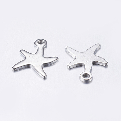 201 Stainless Steel Charms, Starfish/Sea Stars