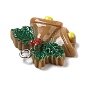 Непрозрачные подвески смолы, рождественские подвески с железными петлями с платиновым покрытием, Рождественский колокольчик, перчатки и Санта-Клаус, разнообразные