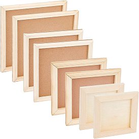 OLYCRAFT Natural Wooden Picture Frame, for Wall Hanging or Table Top Home Decoration, Square