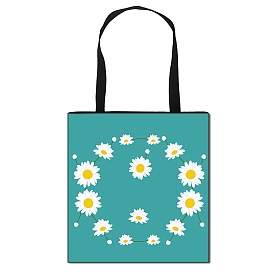 Daisy Flower Printed Polyester Shoulder Bag, Rectangle