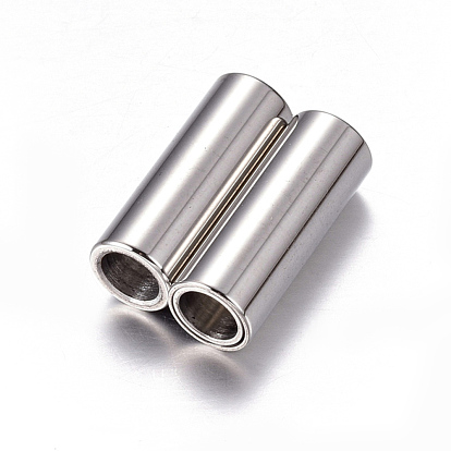 304 cierres magnéticos de acero inoxidable con extremos para pegar, revestimiento de iones (ip), columna, 16x6 mm, agujero: 4 mm