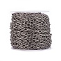 Iron Cable Chains, Unwelded, with Spool, Flat Oval, Antique Silver, 8x5x1.2mm, about 164.04 Feet(50m)/roll