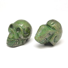 Skull Natural Pyrite Beads, Dyed, No Hole