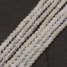 Natural Rainbow White Moonstone Beads Strands, Grade AB, Round