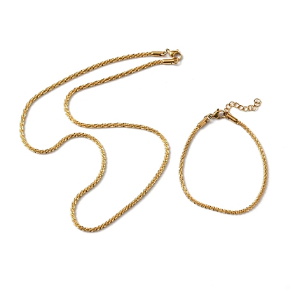 304 bracelets et colliers en chaîne à maillons en acier inoxydable, ensemble de bijoux pour hommes femmes