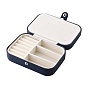 PU Leather Jewelry Boxes, Portable Jewelry Storage Case, for Ring Earrings Necklace, Rectangle