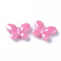 Opaque Acrylic Beads, AB Color Plated, Faceted Butterfly