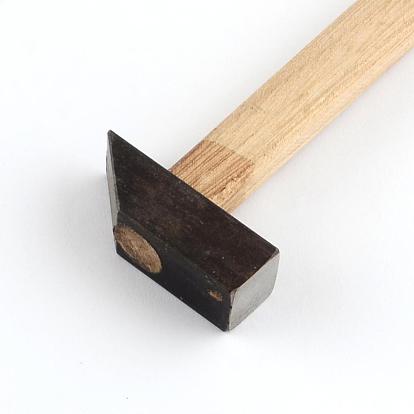Marteaux de fer, des maillets, avec manche en bois, 23x4.5x1.6 cm